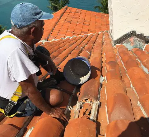 Tile roof installation documented by Perkins Roofing.